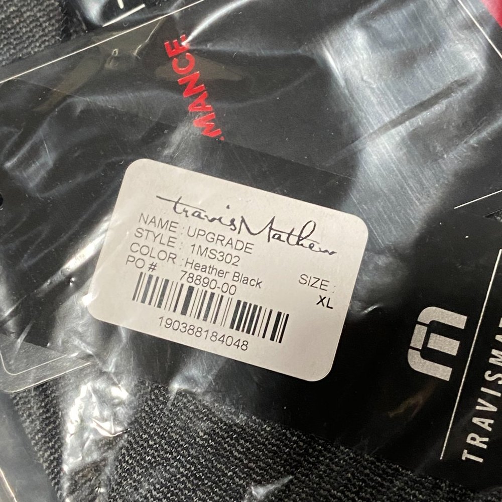 Travis Mathew Men's Golf Polo UPGRADE Heather Black - Picture 5 of 5